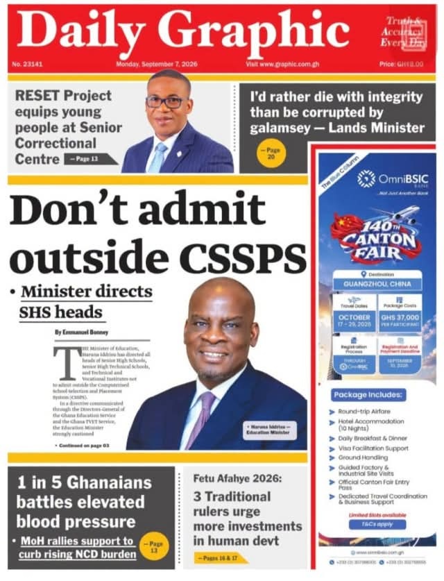 Newspaper Headlines - Monday, 07/09/26