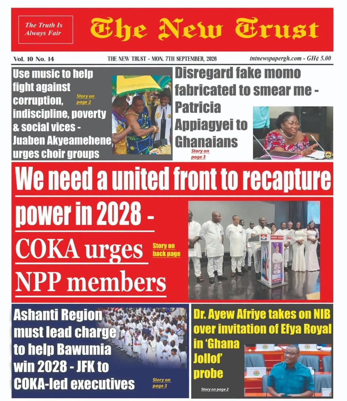 Newspaper Headlines - Monday, 07/09/26